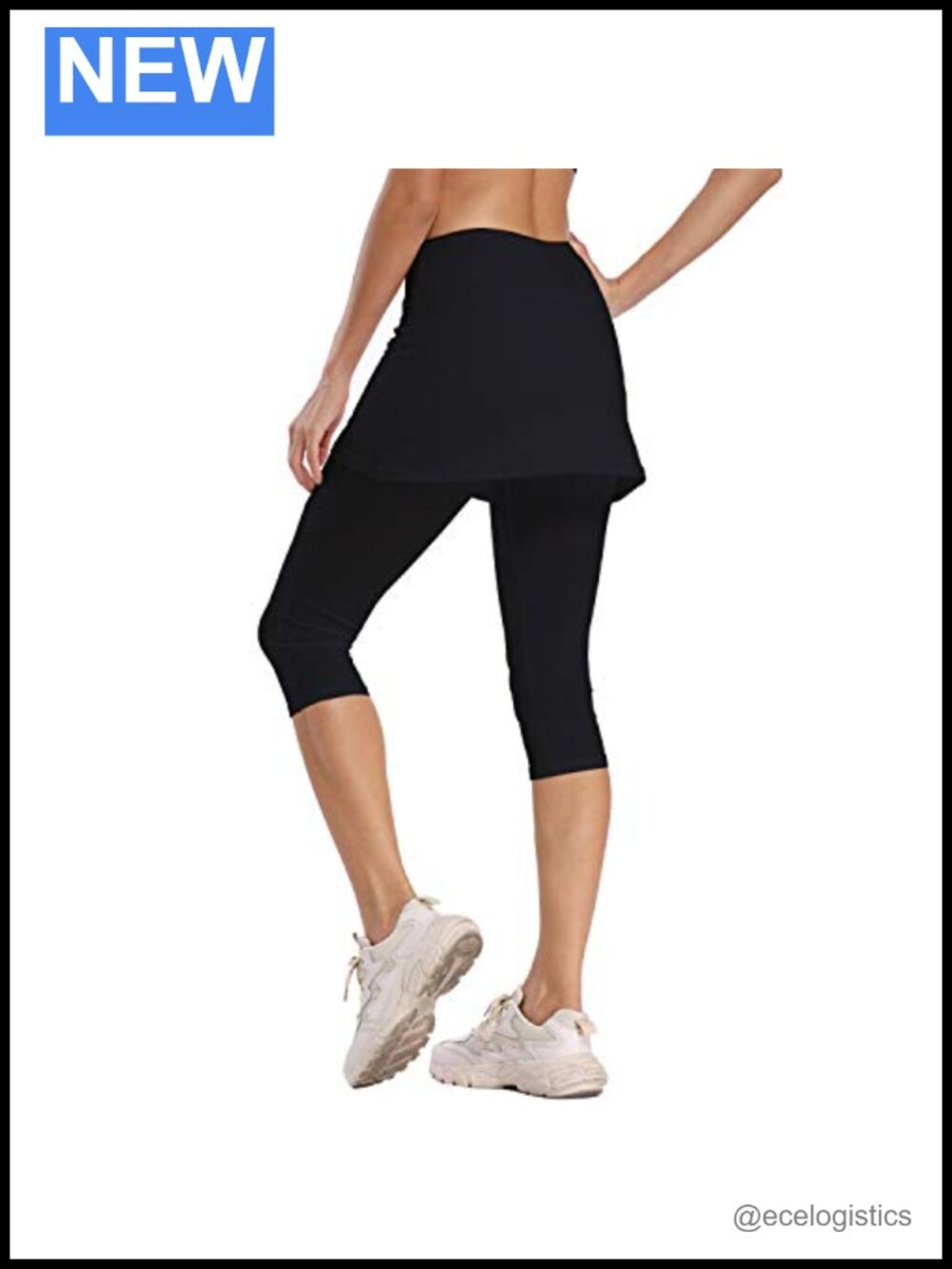UPF 50 Skirted Capri Leggings Golf Tennis Running Workout Athletic
